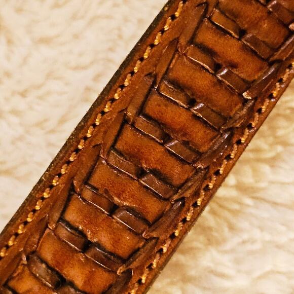 Nanni Milano Made in Italy Brown woven 80/32 belt. Artzy. Boho. Cottagecore - Picture 3 of 15
